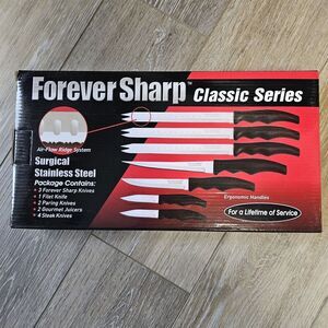 Forever Sharp 12 Piece Knife Set Classic Series Surgical Stainless Steel Blades
